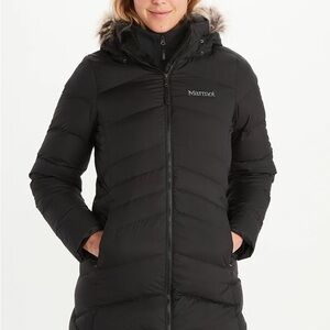 Marmot Women's Black Hooded Puffer Jacket